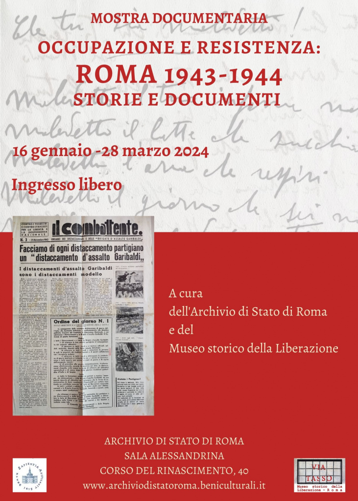 Locandina della mostra "Roma 1943-1944: Storie e Documenti"